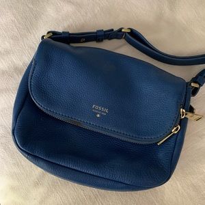 Fossil blue Leather crossbody purse
